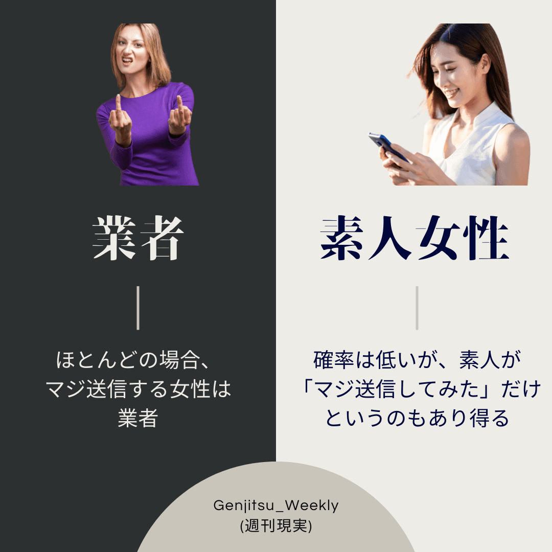 PCMAXでマジ送信してくるのは業者か、良く分からないけどマジ送信してみた素人女性のどちらか