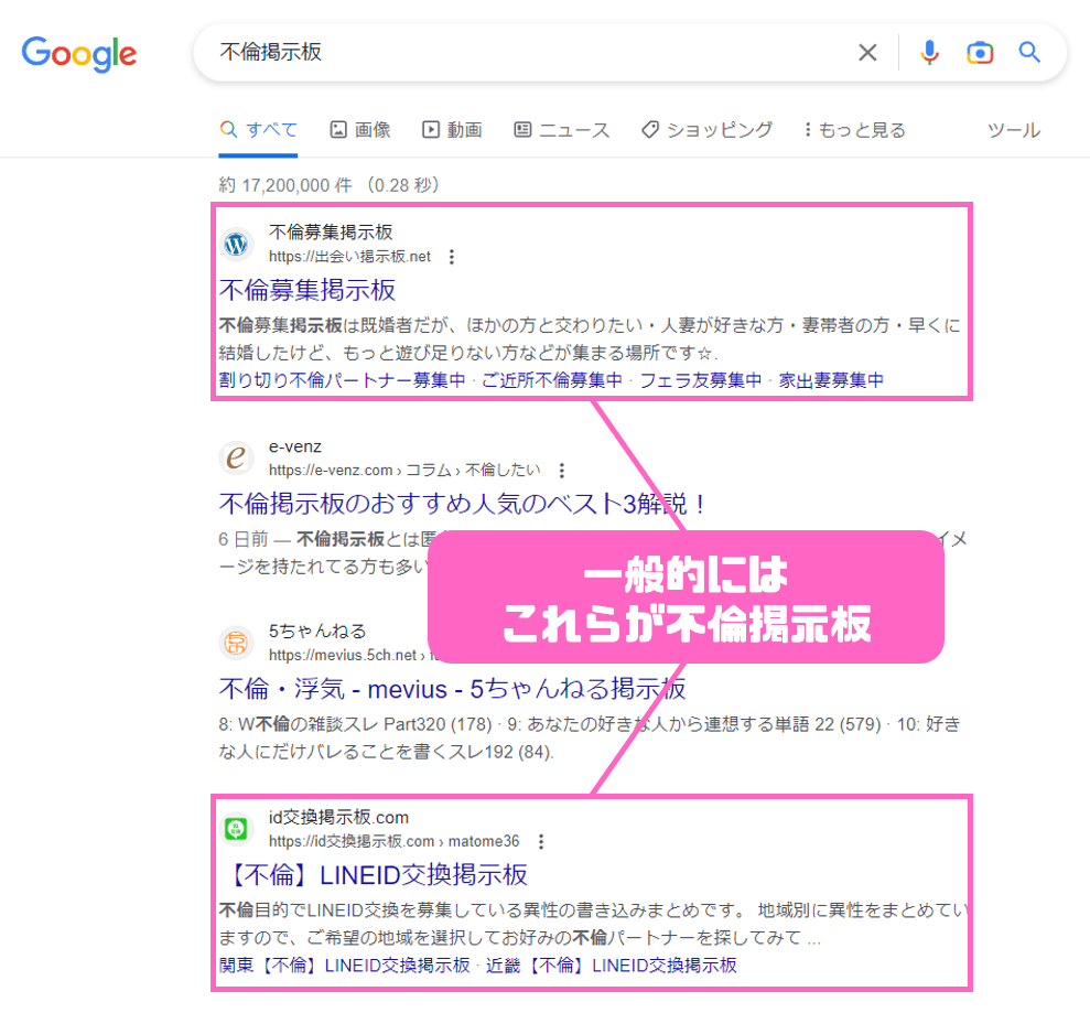 不倫掲示板 実例